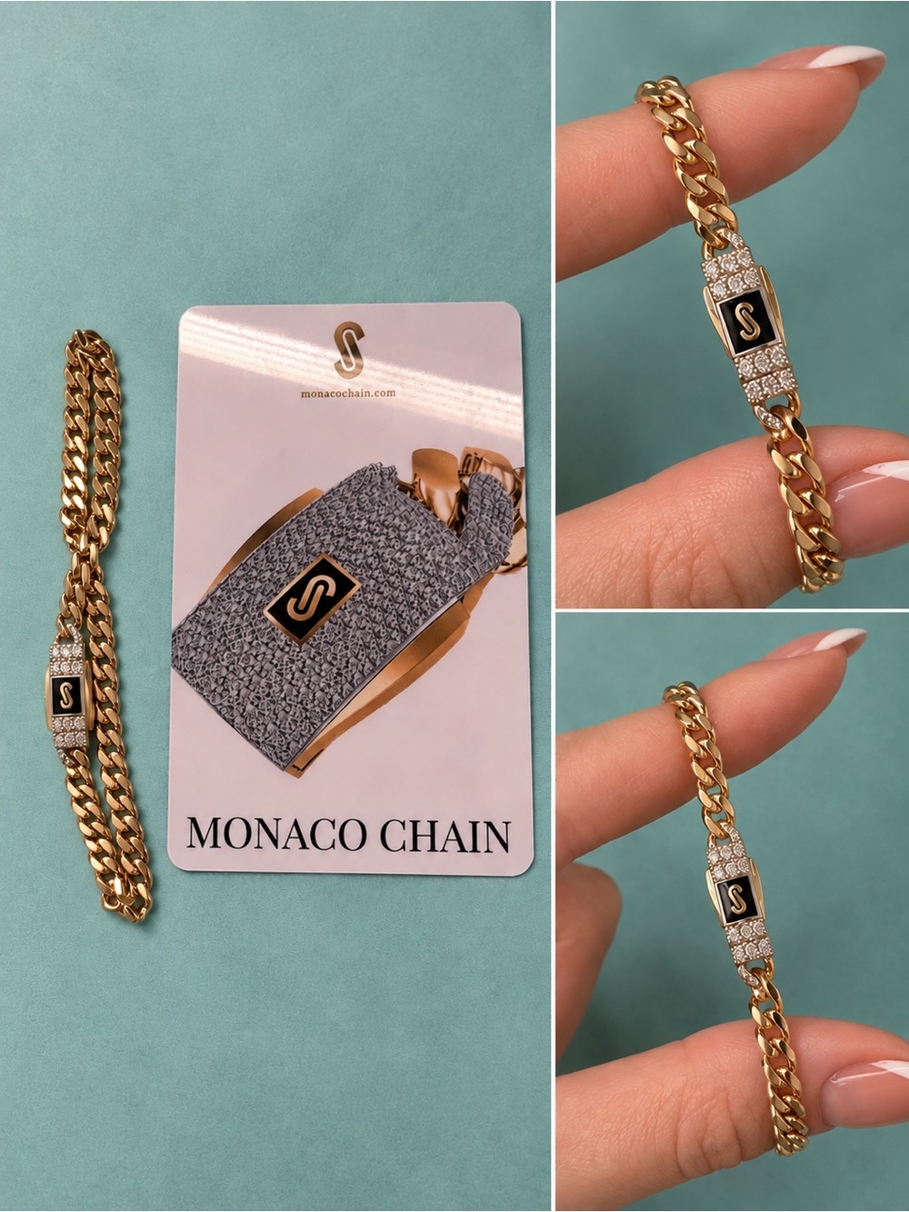 10k gold authentic Monaco bracket size 6